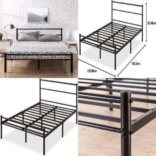 ZINUS 27,94 cm Telaio letto plateau metallo nero con testiera e doppia