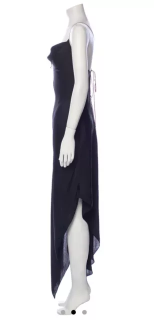 Juan Carlos Obando JC Black Slip Dress Asymmetrical Open Back 6 M Long $1425 BNY 3