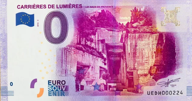 Billet 0 Zero Euro Souvenir Touristique Carrieres Des Lumieres 2016