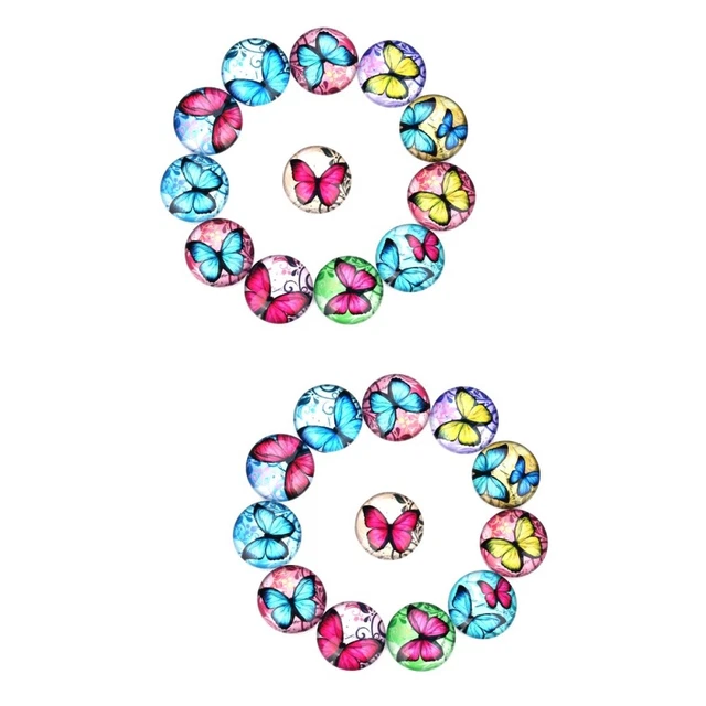 2x Glas Patch Edelstein Glas Kristall Bild Cabochons Flatback Charme 8