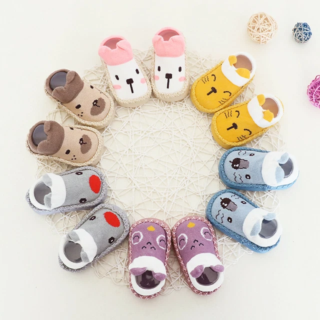 Winter Warm Kids Baby Girl Boys Toddler Anti-slip Slippers Socks Cotton Shoes