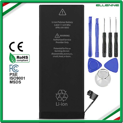 Gls BATTERIA NUOVA per IPHONE 6 1810 mAh RICAMBIO 0 CICLI QUALITÀ ORIGINALE GLS 24H 