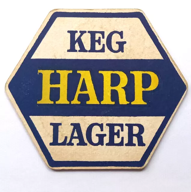 Harp - Keg Lager - Brewed By Guinness -  Vintage Beer Mat