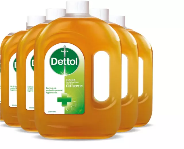 Dettol Original Liquid Antiseptic Disinfectant 750ml Large Bottle Pack of 5