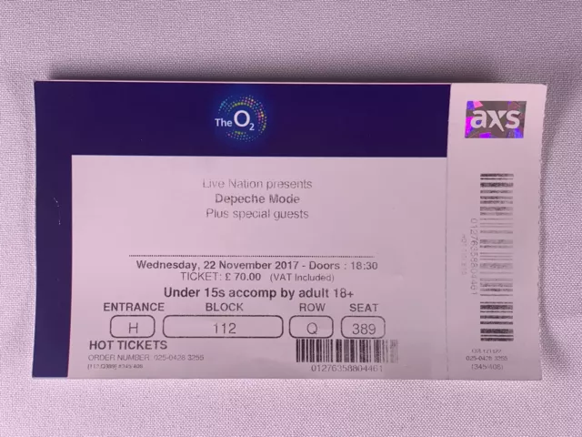 Depeche Mode Ticket Complete Unused Global Spirit Tour London 2017 #2