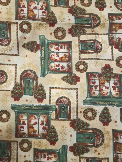 Tessuto americano cotone patchwork cucito creativo quilting Natale 140x140 cm