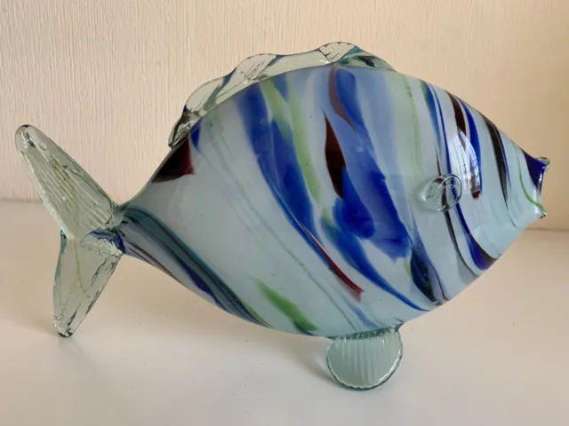 Vintage Art Glass Murano Multicoloured Fish Hand Blown End Of Day Carp