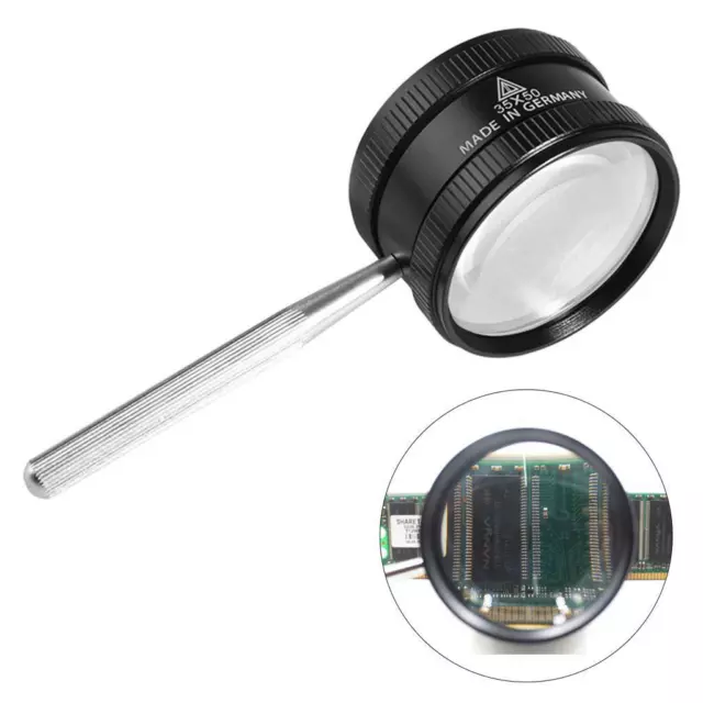 35X High Power Magnifying Glass Handheld Magnifier for Reading, DIY Crafts