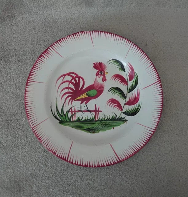 Assiette en faïence de l'est artiste inconnu décor coq (3)