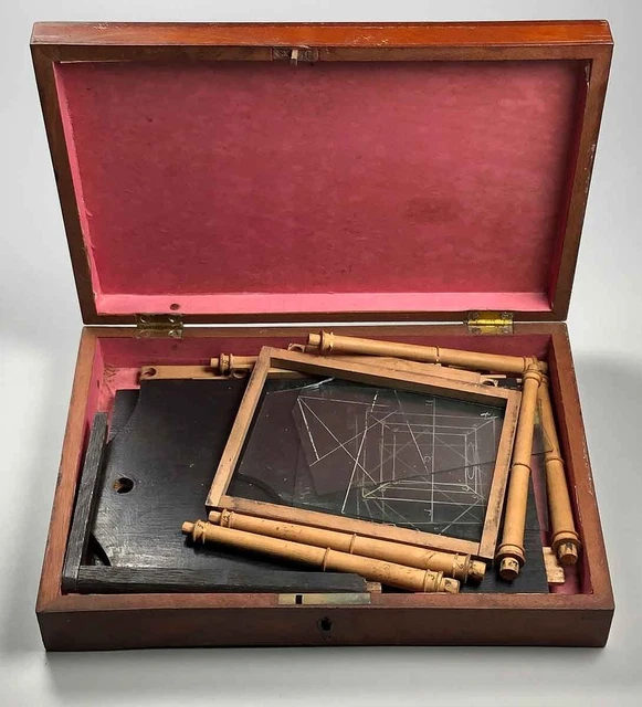 EXTREMELY RARE ANTIQUE Architectural Perspective Teaching Aid Drawing ...