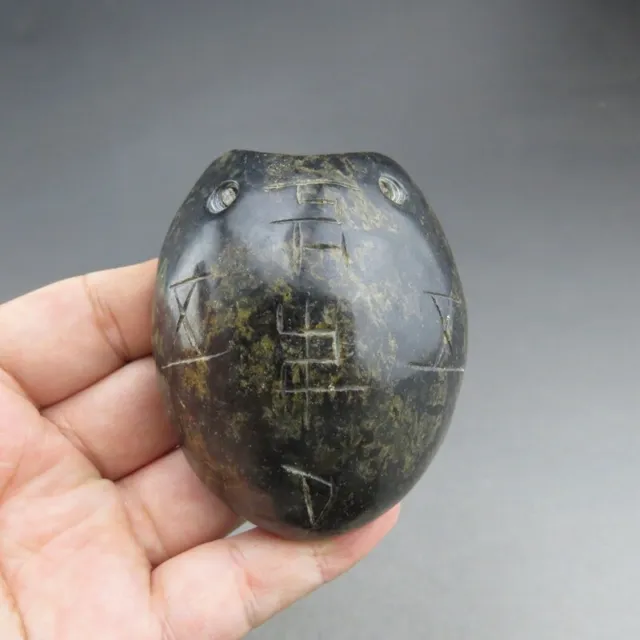 Chinese,jade,Hongshan culture,natural jade,Black magnet,Turtle shell,pendant E79