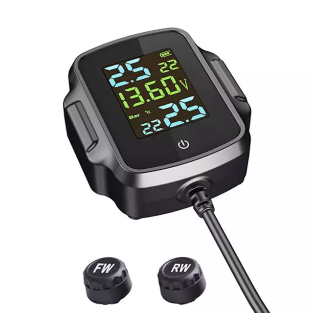 Sistema di monitoraggio pressione pneumatici moto TPMS con caricabatterie USB QC 3.0