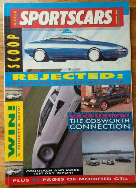 WORLD SPORTSCARS SPRING 1989 Classic car Magazine Cosworth Countach ...