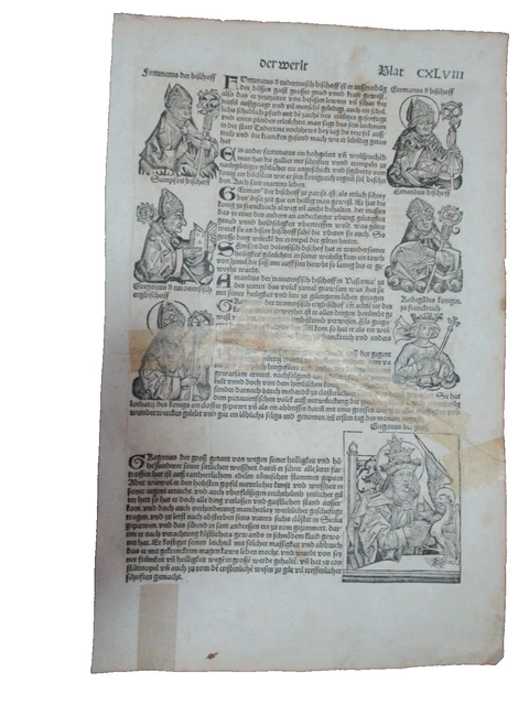 Incunabel; Originele pagina uit de Nuremberger Chronik van - Catawiki