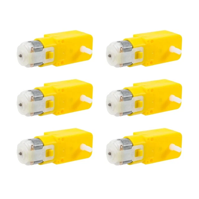 Gear Motor Dual Shaft 3-6V TT Motor for  Car Robot Pack of 6 (I Shape) L4W3