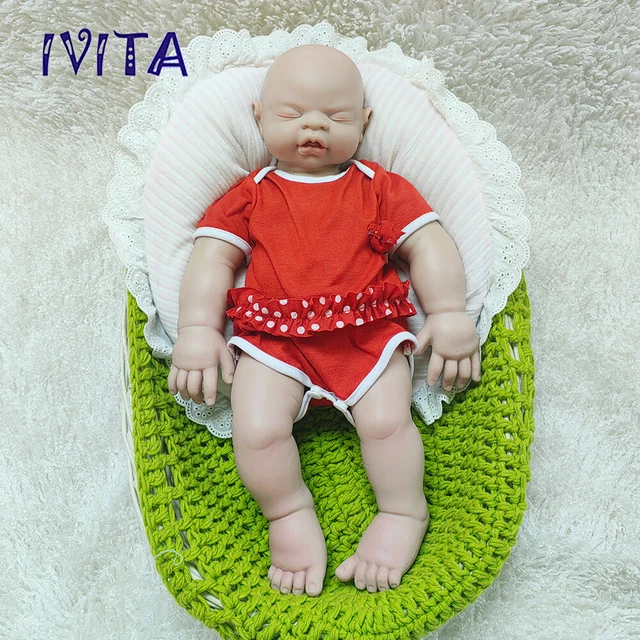IVITA 19'' Reborn Baby Girl Dolls Real Newborn Lifelike Full Silicone Doll