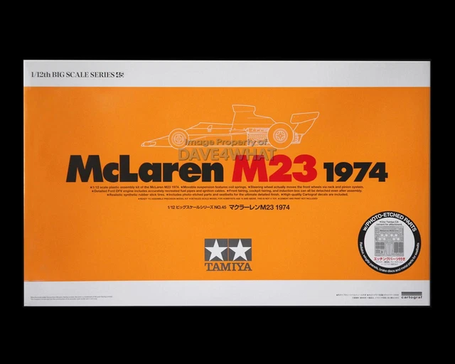 TAMIYA 1/12 MCLAREN M23 Texaco 1974 Fitipaldi Hulme F1 Race Car Kit