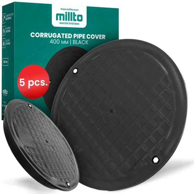 3x Millto™ Schachtabdeckung Kanaldeckel Kontrollschacht Abdeckung 400mm Wellrohr