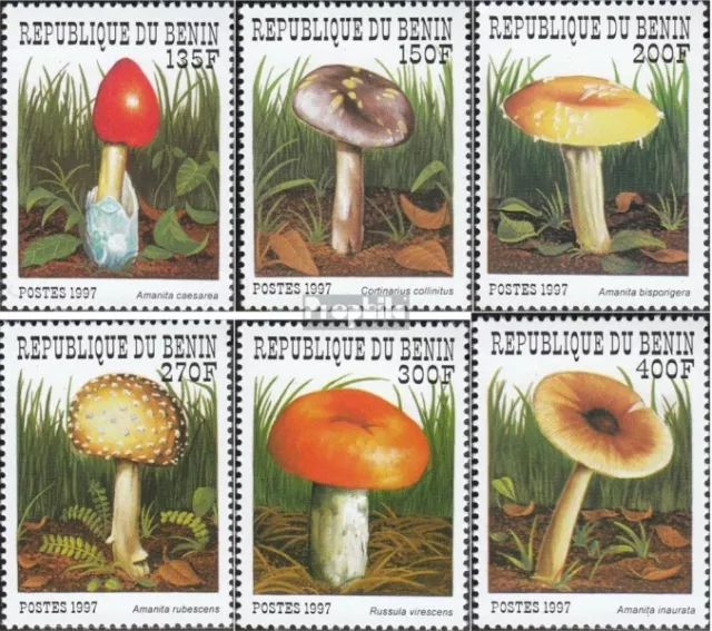 Benin 989-994 mint never hinged mnh 1997 Mushrooms