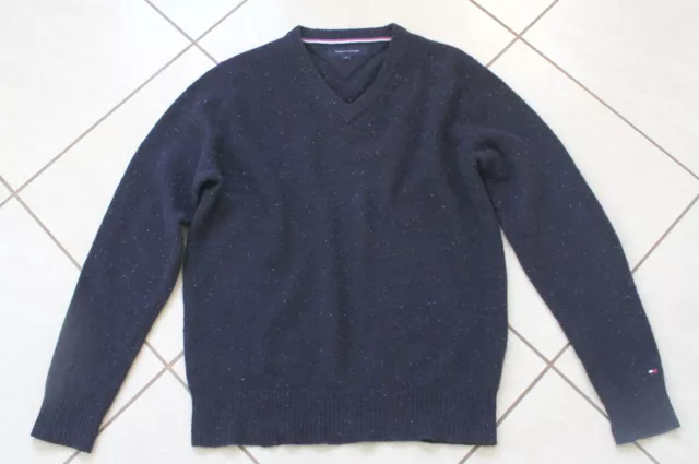 Tommy Hilfiger Herren Pullover Strick dicker Pulli Baumwolle Gr M dunkelblau