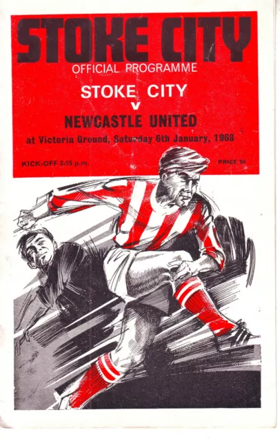 Stoke City V Newcastle United 6 January 1968 Top Division Vgc.