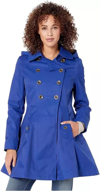 Via Spiga Womens Hooded Skirted Water Resistant Trench Coat XS 2
