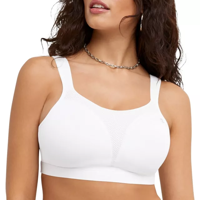 Champion 296190 Womens Spot Comfort Full Support Sports Bra, White, 36C US