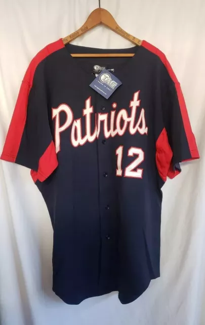 Maillot De Baseball Homme Tag Team Uniformes Patriots #12 Cousu Taille 46 Neuf Avec Étiquettes