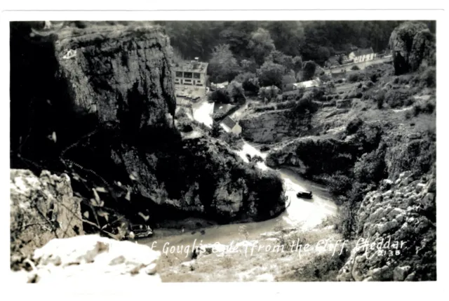 SOMERSET - CHEDDAR, VIEW of GOUGH'S CAVE FROM THE CLIFF Real Photo Postcard