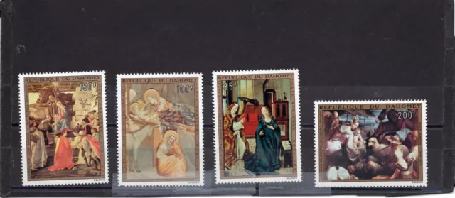 Dahomey 1973 Christmas Paintings Set Of 4 Stamps Mnh