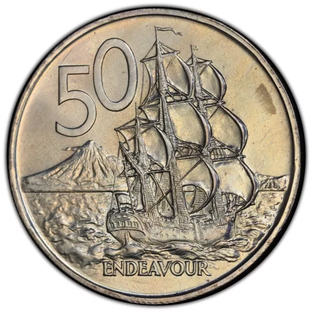 New Zealand 1973 Fifty Cents 50c (HMS Endeavour) - PCGS MS66 (46806759)