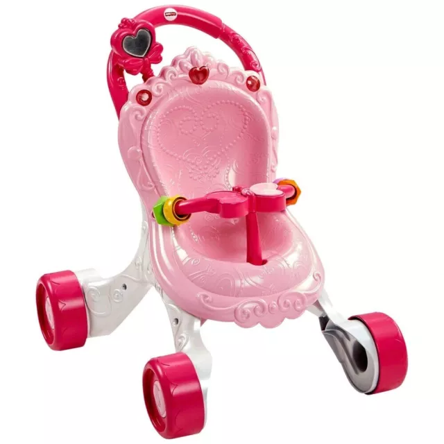 Fisher Price Princess Stroll Along Musical Walker & Doll Stroller Baby Gift Set 2