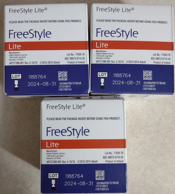 150 FREESTYLE LITE Test Strips Expires 20240831. New Unopened FREE