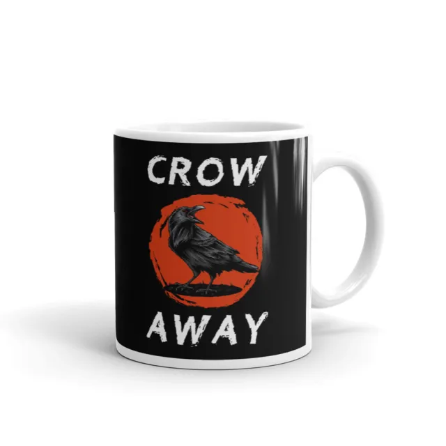 Crow Away Cawing Crow Print Unique Fun Cup Gift Coffee Tea Ceramic Mug