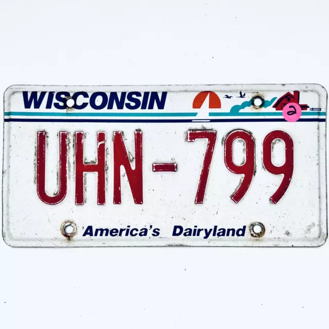 United States Wisconsin Dairyland Passenger License Plate UHN-799