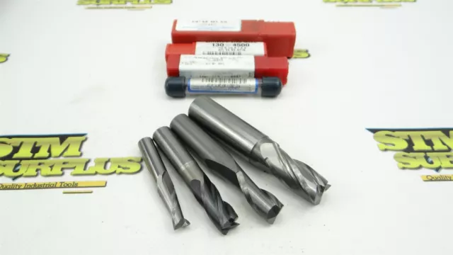 Lot Of 4 Assorted Solid Carbide Square End Mills 11/32" 1/2" & 3/4" Osg Htc