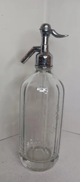 Vintage Glass Syphon Bottle M. Baglietto Gibralter British Syphon Co London