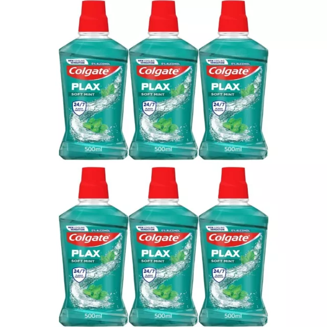 Colgate Plax Soft Mint Mouthwash 500 ml x 6