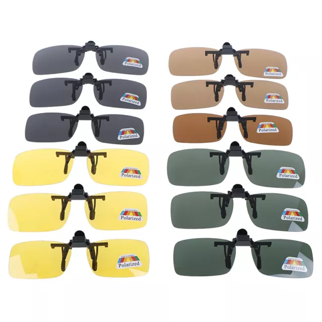 Clip-on Polarized Day Night Vision Flip-up Lens Driving Glasses Sunglasses y*eh