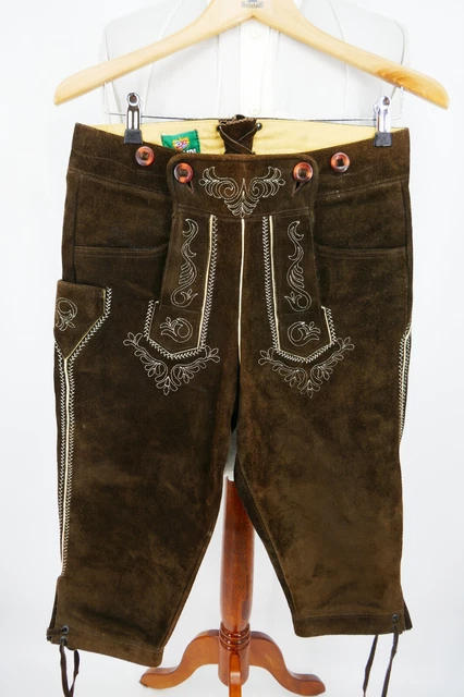 Pantaloni folcloristici in pelle Meindl taglia 46 100% pelle Oktoberfest ottime condizioni