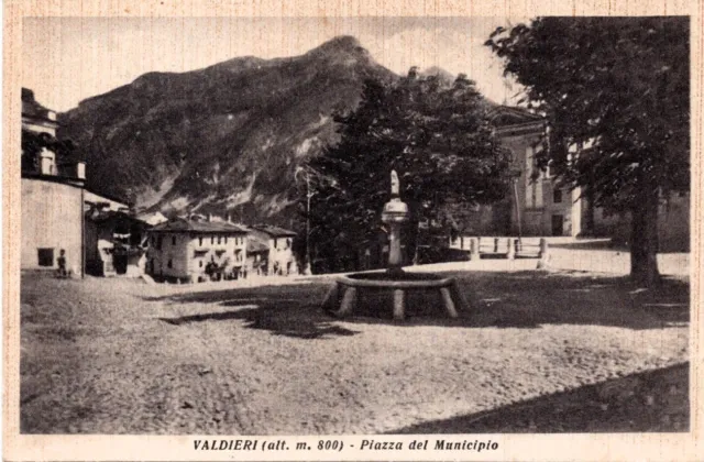 VALDIERI (Cuneo) - Piazza del Municipio - Viaggiata 1953
