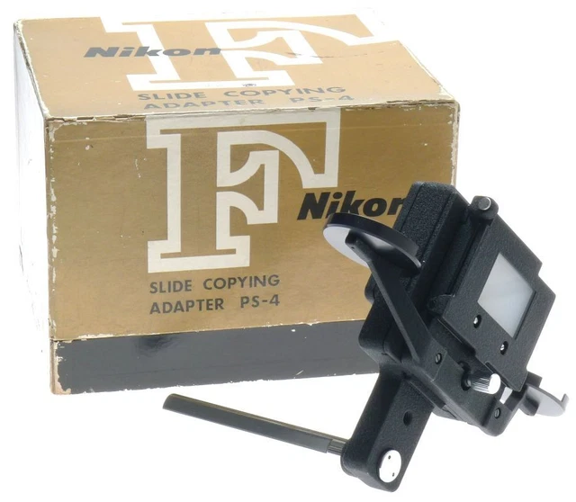 NIKON PS-4 SLIDE COPYING 35mm FILM CAMERA ATTACHMENT ADAPTER MINT FITS PB-4 PB-5