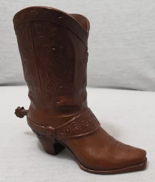 Vtg 1990s Red Mill Mfg Cowboy Boot w/ Spur Figurine Statue Western Made In USA