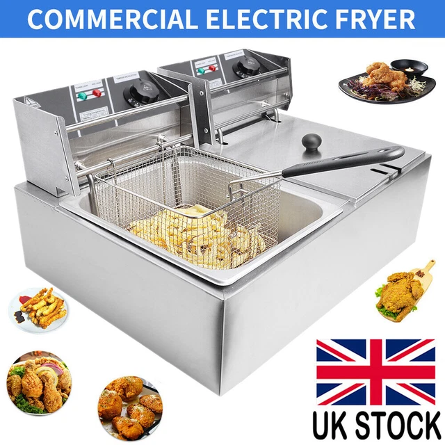 10L/20L COMMERCIAL ELECTRIC Deep Fat Fryer Chip Single Double Tank