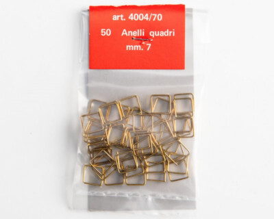 4004/40 Amati AMATI ANELLINI IN OTTONE QUADRI 4 MM BUSTINE DA 50 PEZZI ART 
