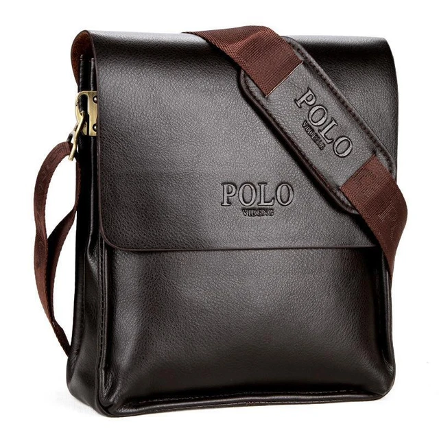 Hot Men's Messenger Bag Leather Polo S Crossbody Handbags Shoulder Travel Bags