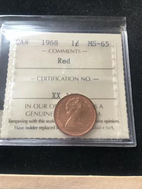 1968  ICCS Graded Small One Cent **MS-65**