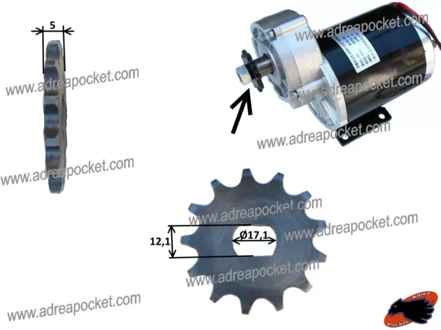 Pignon 13 Dents Chaine 420 pour Moteur électrique MY1020Z