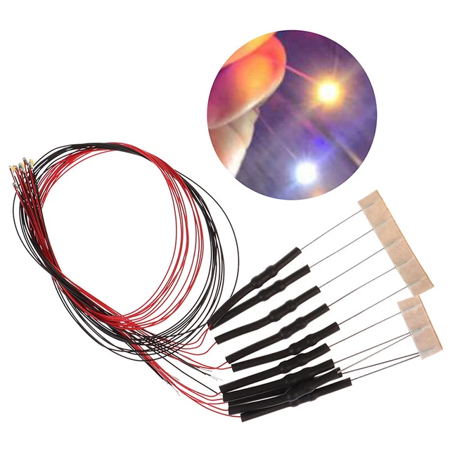 10Pcs 20cm t0603wm pre-soldered micro 0.1mm copper wired white smd led 0603Ö_tu