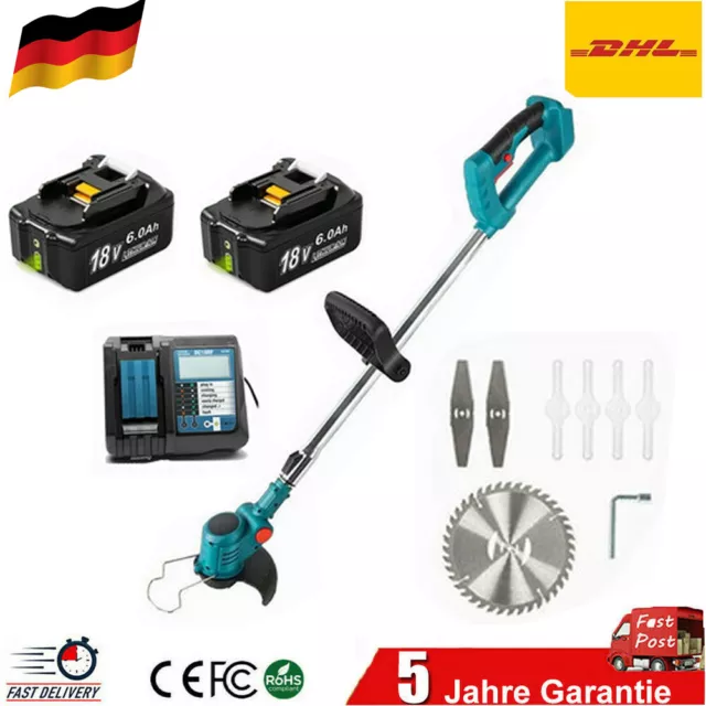 Für Makita 18V DUR181Z Li-Ion Akku Rasentrimmer Garten Trimmer+Akkus/Ladegerät